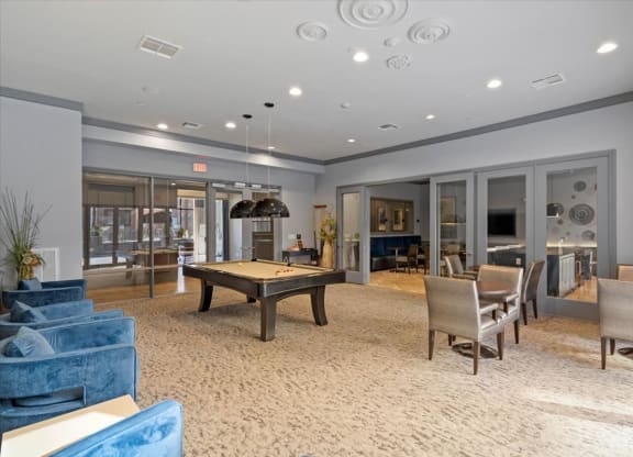 activities room with a pool table
