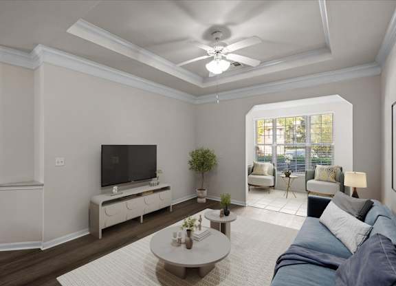 Living room at Wynnewood Farms Apartments, Overland Park