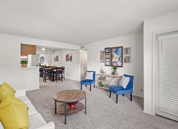 our apartments offer a living room at Pebblebrook, Overland Park, Kansas