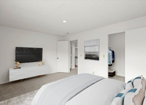 Bedroom at Bremerton Park Apartments in Prairie Village, Kansas