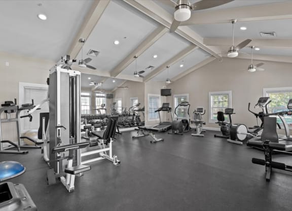 the gym is equipped with state of the art equipment