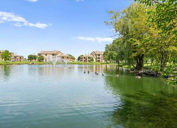 A serene lake at Stonepost Lakeside Apartment Homes, Olathe, KS