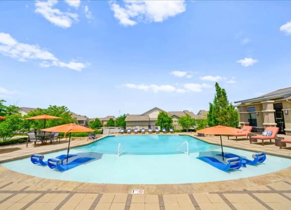 the swimming pool at the apartments for rent