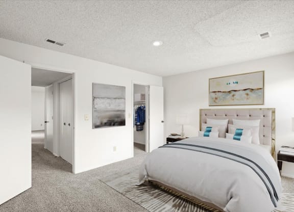 Bedroom at Bremerton Park Apartments in Prairie Village, Kansas
