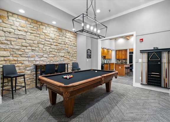 Billiards Table at Stonepost Lakeside Apartment Homes, Olathe, Kansas