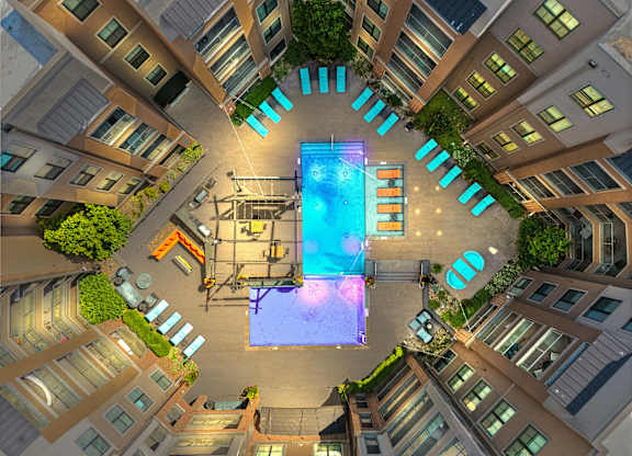 Tiered Pool with Tanning Deck at 46 Penn Apartment Homes, Kansas City