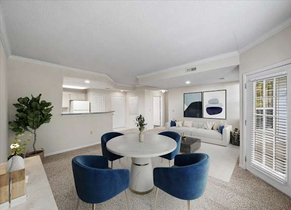 Dining And Living Area at The Claremont Apartment Homes, Kansas, 66210