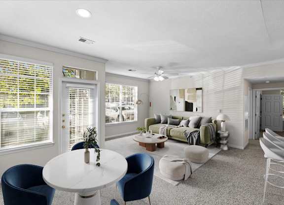 Dining And Living Area at Crowne Chase Apartment Homes, Kansas, 66210