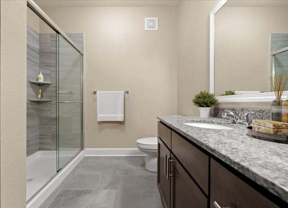 Bathroom at The Residences at Bluhawk Apartments, Overland Park,