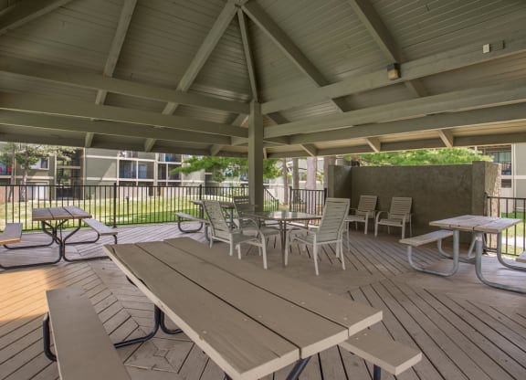 Outdoor Shaded Patio at Bremerton Park, Prairie Village, Kansas