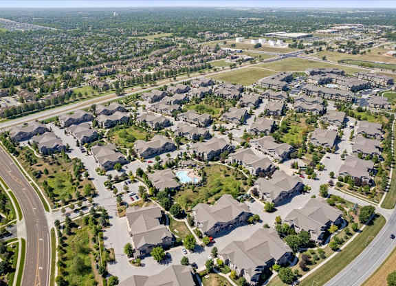 Aerial View at Stonepost Crossing Apartments, Overland Park, 66213