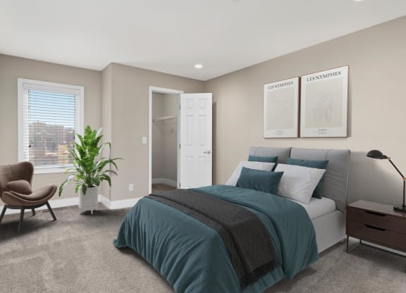 Bedroom at Cambria Luxury Apartments, Kansas City, Missouri