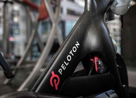 fitness center - Peloton bike at Sky on Main in Kansas City, MO