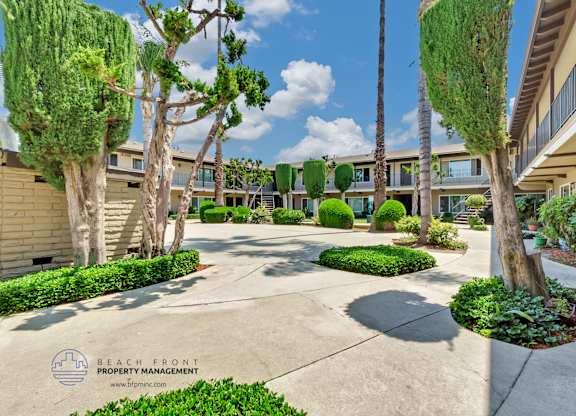 A sunny day at the beach front property management.