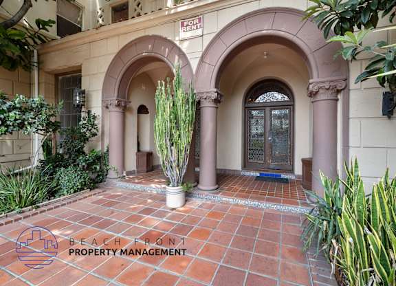 Courtyard and front door to building