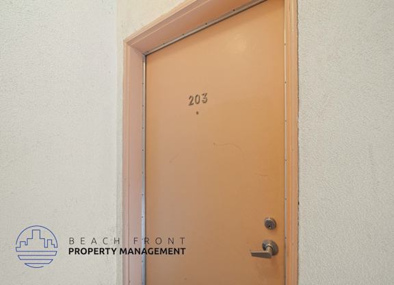 the door to the beach front property management office