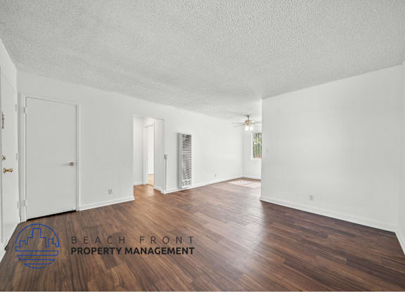 view of the living room leading to the hall and kitchen