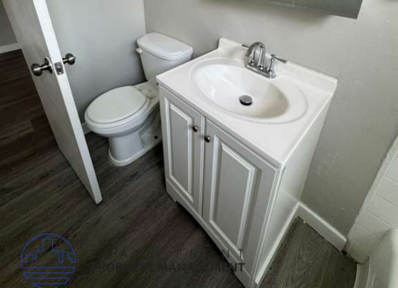 a bathroom with a sink and a toilet