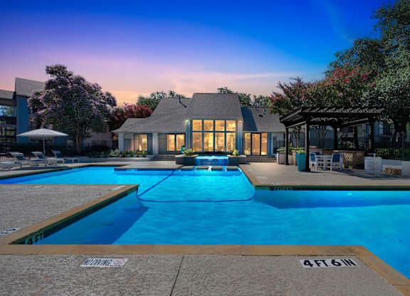 A swimming pool with the number 4F16N marked on the ground.