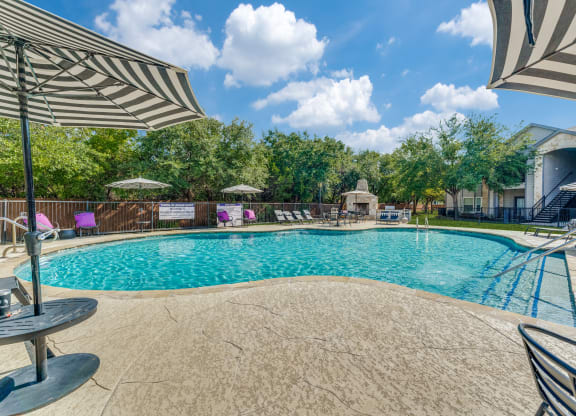 our apartments have a resort style pool and patio