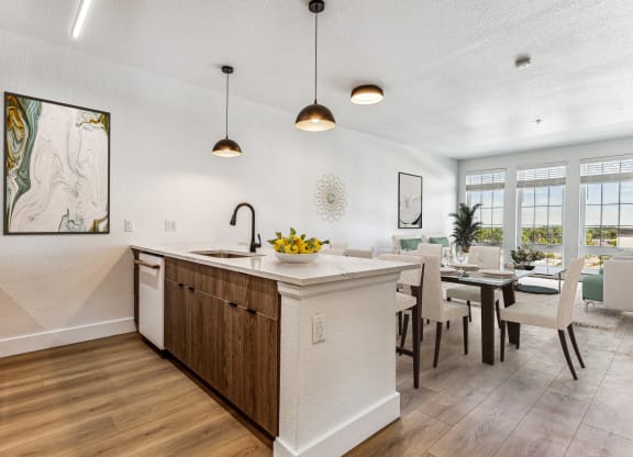 the preserve at ballantyne commons apartment kitchen and dining area