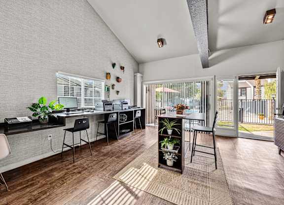 the living room and dining room