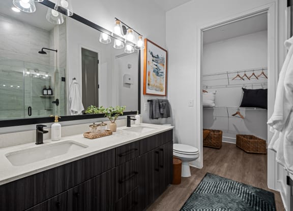 a bathroom with a sink and a mirror and a toilet