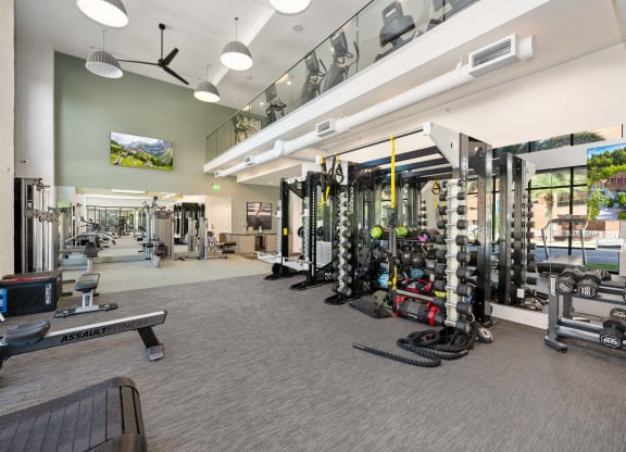 the gym at the flats at big tex apartments