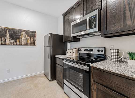 our apartments have a modern kitchen with stainless steel appliances