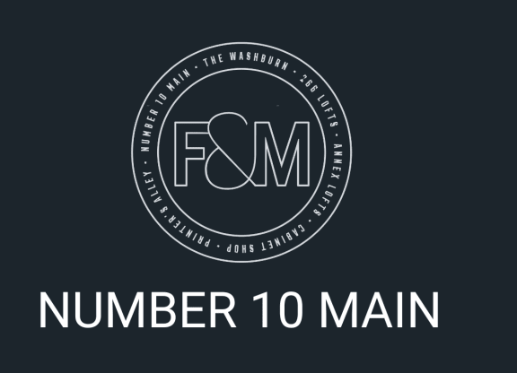 a black and white logo with the words number 10 main on it