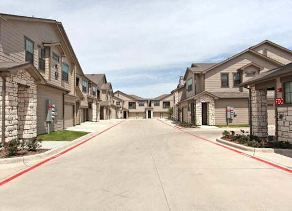 exterior shot of road and buildings