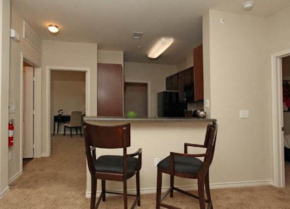 vacant apartment kitchen bar