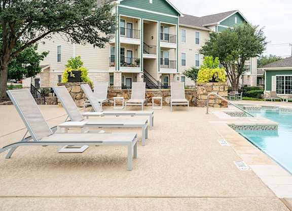 Pool and apartment exterior