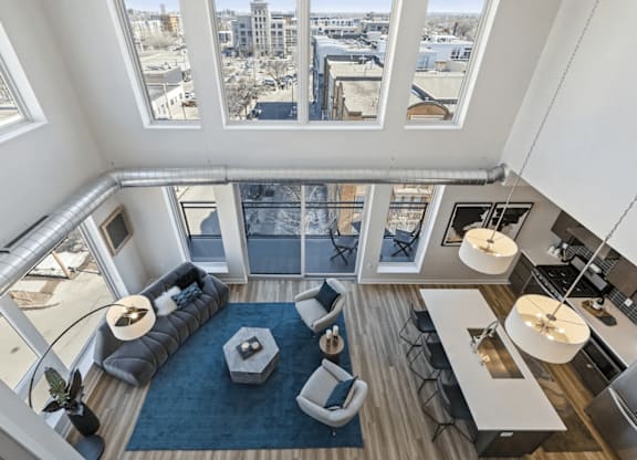 Penthouse living room from top floor