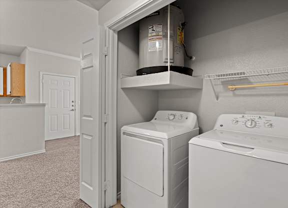 our apartments have a washer and dryer and a laundry room