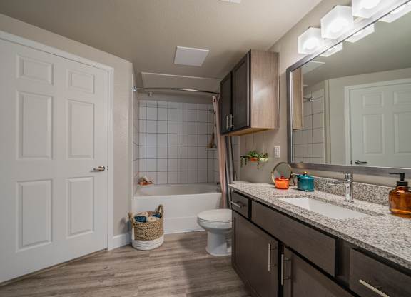 our apartments offer a bathroom with a shower and a sink
