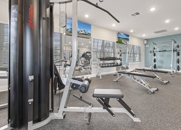 the gym at the preserve at green valley townhomes in green valley va