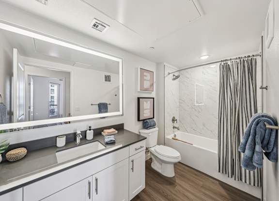 White Bathroom at Fora Apartments, Las Vegas, 89183