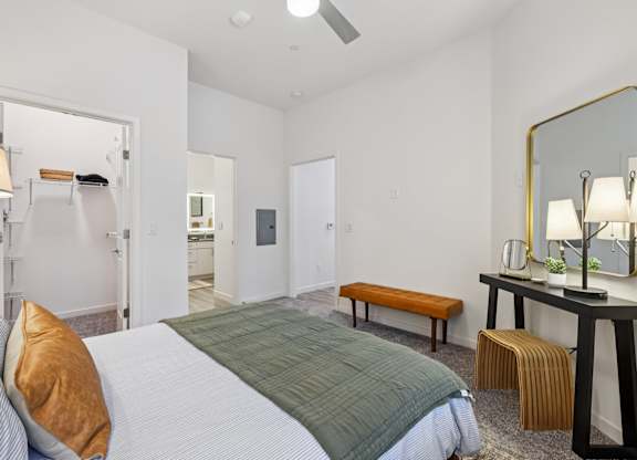 Bedroom with Dresser at Coya Apartments, Las Vegas, NV, 89102