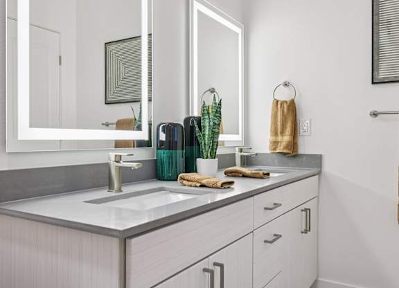 Bathroom with Mirror at Coya Apartments, Nevada