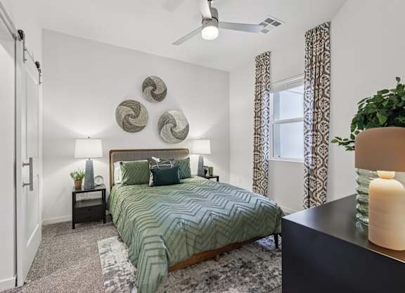 Bedroom with Fan at Coya Apartments, Las Vegas, 89102
