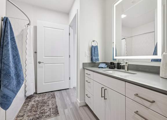 White Bathroom at Coya Apartments, Las Vegas, Nevada