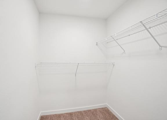 Closets with shelves at Hana Apartments, Hillsboro