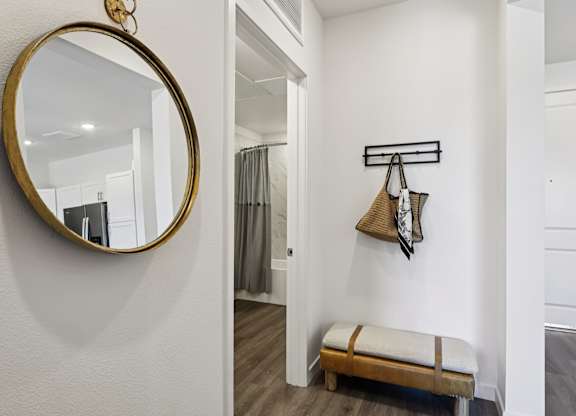 A round mirror at Fora Apartments, Las Vegas, 89183
