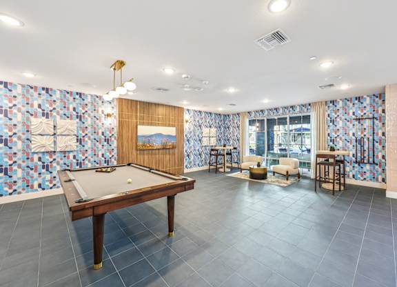 Pool Table In Clubhouse at Fora Apartments, Nevada, 89183