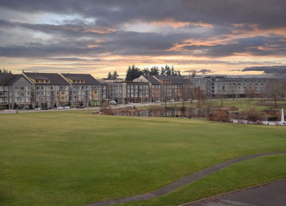 Panoramic Park View of Amberglen Park at Hana Apartments, Hillsboro, Oregon