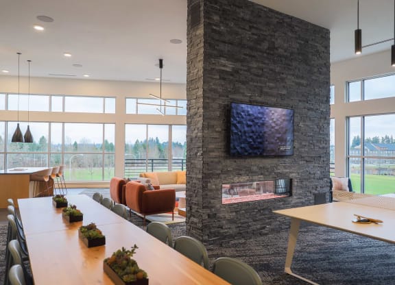 Social Lounge with Ping Pong Table at Hana Apartments, Oregon
