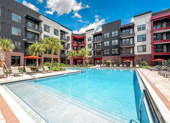 A large swimming pool at Parkway Crossings, Kissimmee, FL 34744