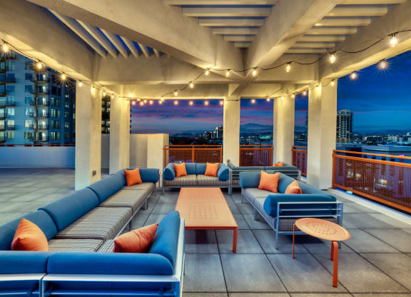 Rooftop Patio at The Rey Downtown Apartments, Phoenix, AZ