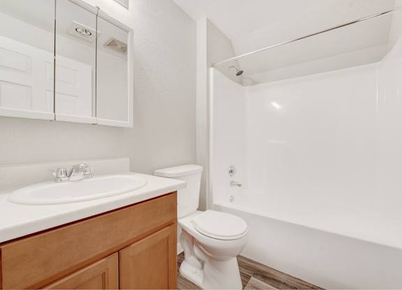 Primary Bathroom at Maple Crossing Apartments, Washington